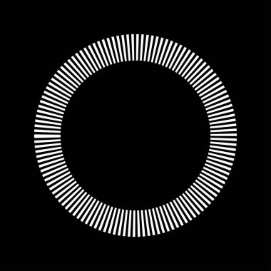 Kesik çizgileri olan geometrik daire ögesi. Geometrik radyal, yayıcı element