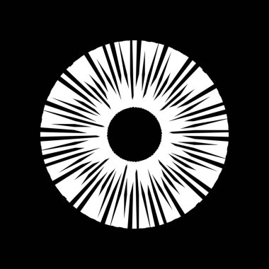 Kesik çizgileri olan geometrik daire ögesi. Geometrik radyal, yayıcı element