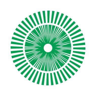 Kesik çizgileri olan geometrik daire ögesi. Geometrik radyal, yayıcı element