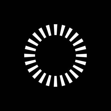 Kesik çizgileri olan geometrik daire ögesi. Geometrik radyal, yayıcı element