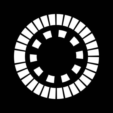 Kesik çizgileri olan geometrik daire ögesi. Geometrik radyal, yayıcı element