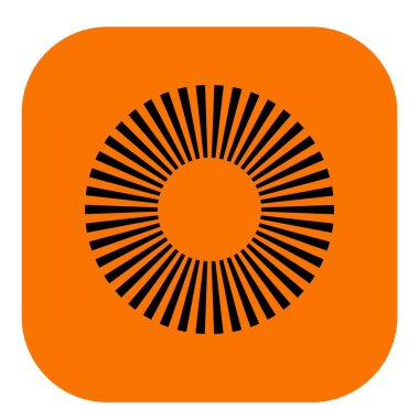 Kesik çizgileri olan geometrik daire ögesi. Geometrik radyal, yayıcı element