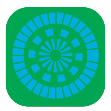 Kesik çizgileri olan geometrik daire ögesi. Geometrik radyal, yayıcı element