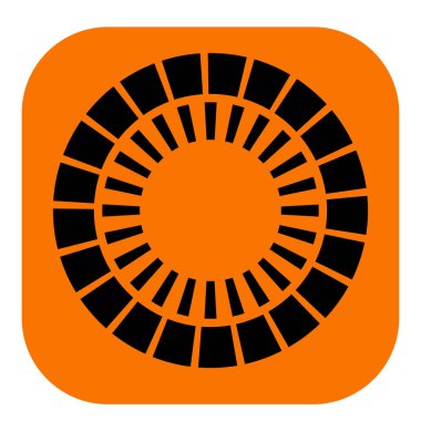 Kesik çizgileri olan geometrik daire ögesi. Geometrik radyal, yayıcı element