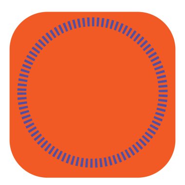 Kesik çizgileri olan geometrik daire ögesi. Geometrik radyal, yayıcı element