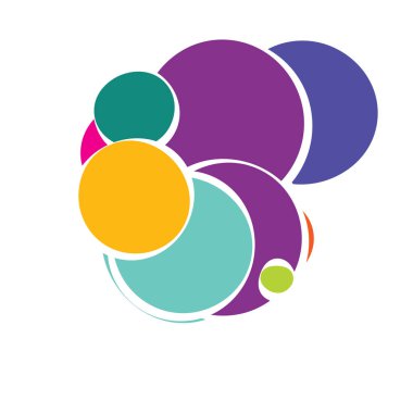 Rastgele daireler soyut geometrik bileşim