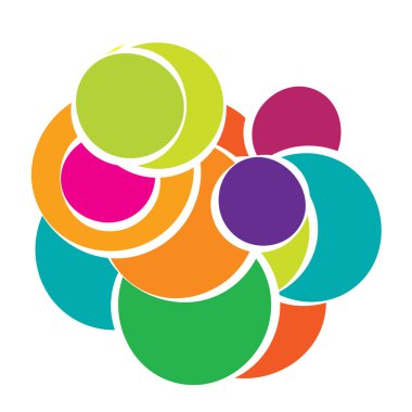 Rastgele daireler soyut geometrik bileşim