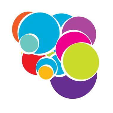 Rastgele daireler soyut geometrik bileşim