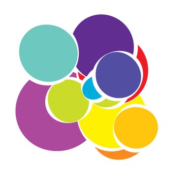 Rastgele daireler soyut geometrik bileşim