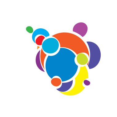 Rastgele daireler soyut geometrik bileşim