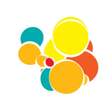 Rastgele daireler soyut geometrik bileşim