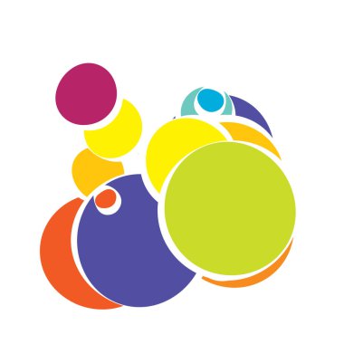 Rastgele daireler soyut geometrik bileşim