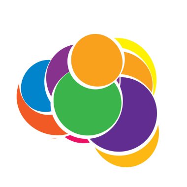 Rastgele daireler soyut geometrik bileşim