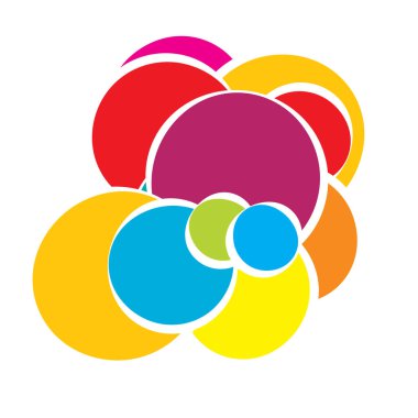 Rastgele daireler soyut geometrik bileşim