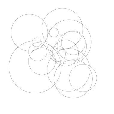 Rastgele daireler soyut geometrik bileşim