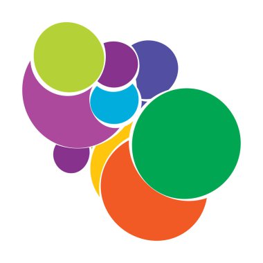 Rastgele daireler soyut geometrik bileşim