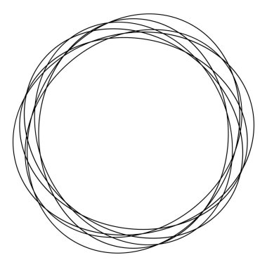 Rastgele daireler, dairesel halkalar geometrik tasarım elementleri. Stock vektör illüstrasyonu, klip- art grafikleri
