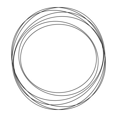 Rastgele daireler, dairesel halkalar geometrik tasarım elementleri. Stock vektör illüstrasyonu, klip- art grafikleri