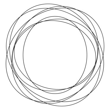 Rastgele daireler, dairesel halkalar geometrik tasarım elementleri. Stock vektör illüstrasyonu, klip- art grafikleri