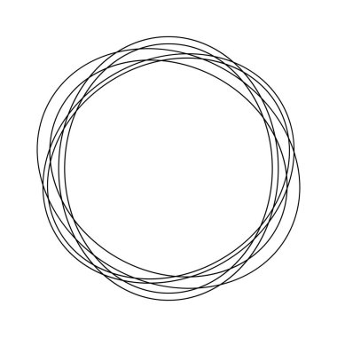 Rastgele daireler, dairesel halkalar geometrik tasarım elementleri. Stock vektör illüstrasyonu, klip- art grafikleri