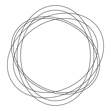 Rastgele daireler, dairesel halkalar geometrik tasarım elementleri. Stock vektör illüstrasyonu, klip- art grafikleri