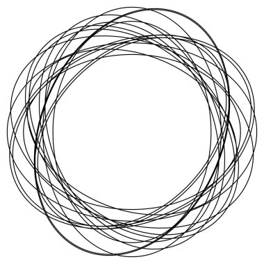 Rastgele daireler, dairesel halkalar geometrik tasarım elementleri. Stock vektör illüstrasyonu, klip- art grafikleri