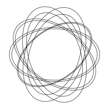 Rastgele daireler, dairesel halkalar geometrik tasarım elementleri. Stock vektör illüstrasyonu, klip- art grafikleri