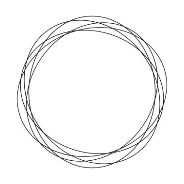 Rastgele daireler, dairesel halkalar geometrik tasarım elementleri. Stock vektör illüstrasyonu, klip- art grafikleri