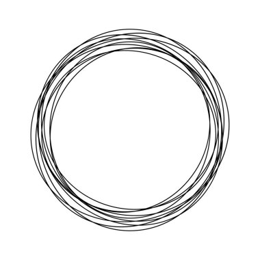 Rastgele daireler, dairesel halkalar geometrik tasarım elementleri. Stock vektör illüstrasyonu, klip- art grafikleri