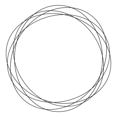 Rastgele daireler, dairesel halkalar geometrik tasarım elementleri. Stock vektör illüstrasyonu, klip- art grafikleri