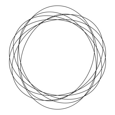 Rastgele daireler, dairesel halkalar geometrik tasarım elementleri. Stock vektör illüstrasyonu, klip- art grafikleri