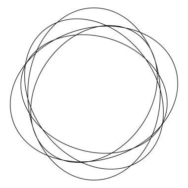 Rastgele daireler, dairesel halkalar geometrik tasarım elementleri. Stock vektör illüstrasyonu, klip- art grafikleri