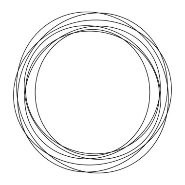 Rastgele daireler, dairesel halkalar geometrik tasarım elementleri. Stock vektör illüstrasyonu, klip- art grafikleri