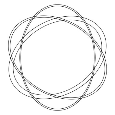 Rastgele daireler, dairesel halkalar geometrik tasarım elementleri. Stock vektör illüstrasyonu, klip- art grafikleri