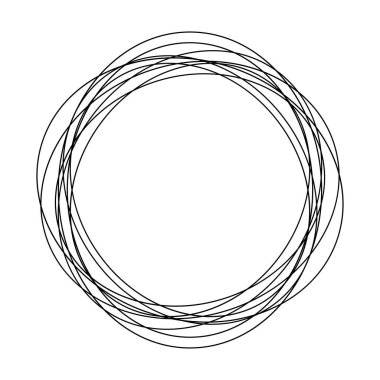 Rastgele daireler, dairesel halkalar geometrik tasarım elementleri. Stock vektör illüstrasyonu, klip- art grafikleri