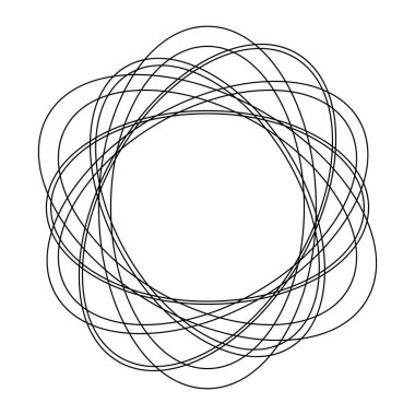 Rastgele daireler, dairesel halkalar geometrik tasarım elementleri. Stock vektör illüstrasyonu, klip- art grafikleri