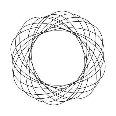 Rastgele daireler, dairesel halkalar geometrik tasarım elementleri. Stock vektör illüstrasyonu, klip- art grafikleri