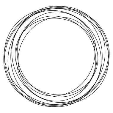 Rastgele daireler, dairesel halkalar geometrik tasarım elementleri. Stock vektör illüstrasyonu, klip- art grafikleri