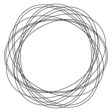 Rastgele daireler, dairesel halkalar geometrik tasarım elementleri. Stock vektör illüstrasyonu, klip- art grafikleri