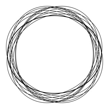 Rastgele daireler, dairesel halkalar geometrik tasarım elementleri. Stock vektör illüstrasyonu, klip- art grafikleri