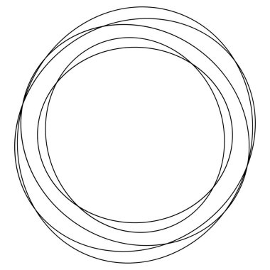 Rastgele daireler, dairesel halkalar geometrik tasarım elementleri. Stock vektör illüstrasyonu, klip- art grafikleri