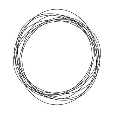 Rastgele daireler, dairesel halkalar geometrik tasarım elementleri. Stock vektör illüstrasyonu, klip- art grafikleri