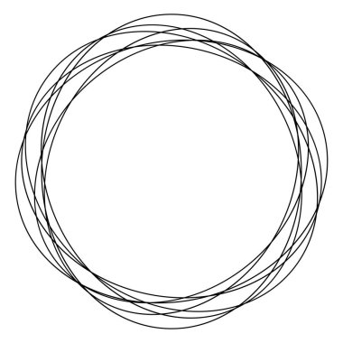 Rastgele daireler, dairesel halkalar geometrik tasarım elementleri. Stock vektör illüstrasyonu, klip- art grafikleri