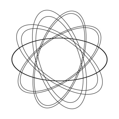 Rastgele daireler, dairesel halkalar geometrik tasarım elementleri. Stock vektör illüstrasyonu, klip- art grafikleri