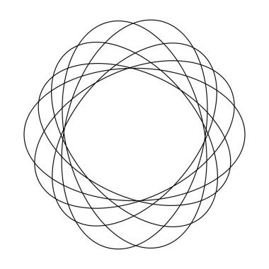 Rastgele daireler, dairesel halkalar geometrik tasarım elementleri. Stock vektör illüstrasyonu, klip- art grafikleri