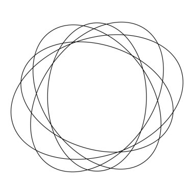 Rastgele daireler, dairesel halkalar geometrik tasarım elementleri. Stock vektör illüstrasyonu, klip- art grafikleri