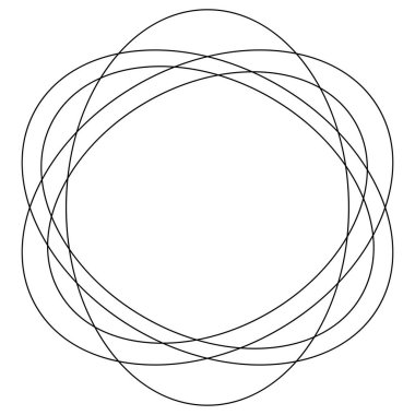 Rastgele daireler, dairesel halkalar geometrik tasarım elementleri. Stock vektör illüstrasyonu, klip- art grafikleri