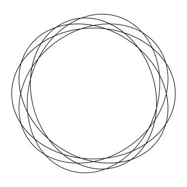 Rastgele daireler, dairesel halkalar geometrik tasarım elementleri. Stock vektör illüstrasyonu, klip- art grafikleri