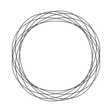 Rastgele daireler, dairesel halkalar geometrik tasarım elementleri. Stock vektör illüstrasyonu, klip- art grafikleri