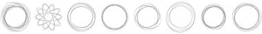 Random circles, circular rings geometric design element. Stock vector illustration, clip-art graphics